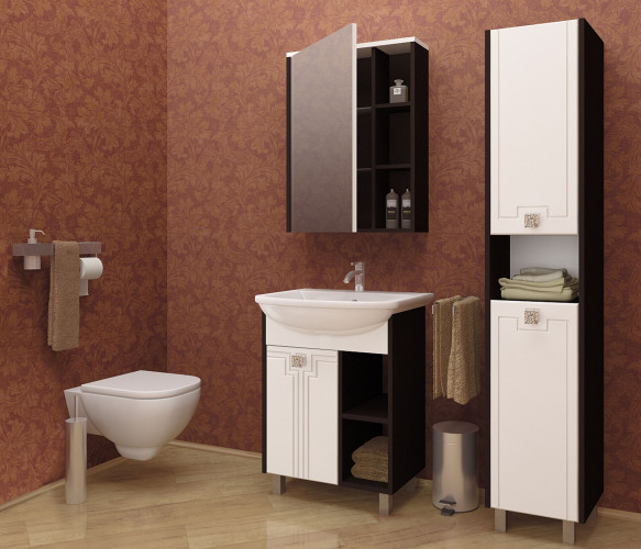 Тумба под раковину Элеганс-65 MIXLINE Боско-65 белый/венге (522468)