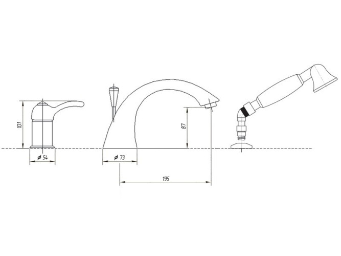 Смеситель на борт ванны Migliore Lem