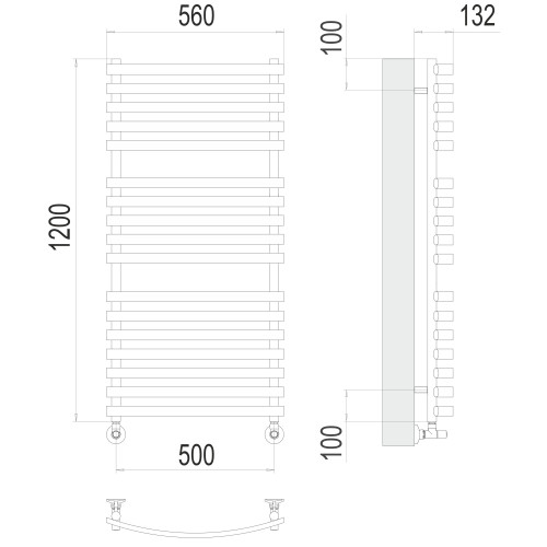 Полотенцесушитель TERMINUS Люкс Капри П17 500х1200 NEW