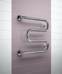 Полотенцесушитель водяной Маргроид Вид 37 форма М-образная 50х50, цвет Хром (B37 (3/4&quot;) 50*50)