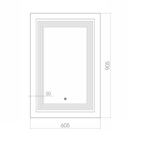 Зеркало AZARIO Магнум, белый багет, c подсветкой и диммером, сенсорный выключатель (ФР-00001364)