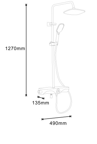 Душевая система AZARIO с поворотным изливом, с термостатом, хром/белый (AZ-821)