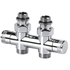 Узел прямой SR Rubinetterie Tondera 50 мм, запорный 1/2&quot;х3/4&quot; Е, цвет хром