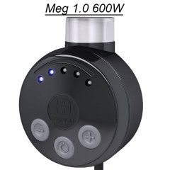 Электрический ТЭН Мег 1.0 600W RAL9005, черный, кабель спиральный с вилкой