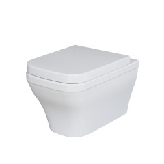 Унитаз Benefit 203T20001R (535*340*360) БЕЛЫЙ подвесной БЕЗОБОДКОВЫЙ с толстой крышкой