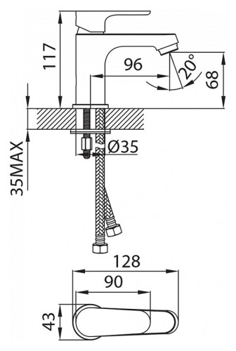Смеситель Milardo Dover DOVSB00M01
