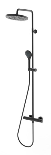 Душевая стойка Bossini ELIOS с термостатическим смесителем, верхний душ Ø250 мм., ручной душ с 3 режимами, цвет: черный матовый (L10172.073)