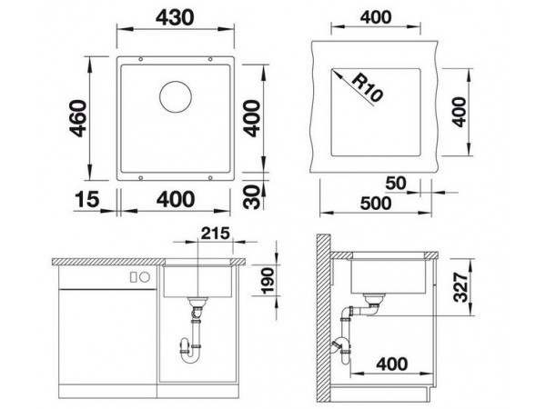 Кухонная мойка Blanco Subline 400-U