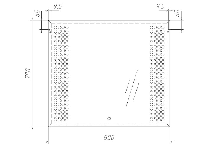 Зеркало Cosmo 80 alum с подсветкой Sansa