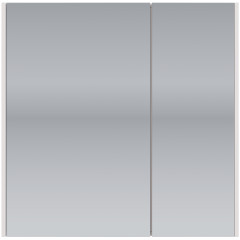 Шкаф зеркальный PRIME, 70 см, 2 дверцы, 4 стеклянные полки, белый