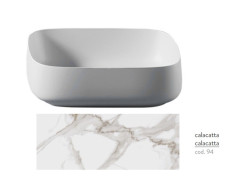 Раковина Artceram Cognac Quadro 560*410*155 отверстия для смесителя-отсутствуют Calacatta