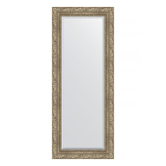 Зеркало настенное с фацетом EVOFORM в багетной раме виньетка античное серебро, 55х135 см, BY 3513