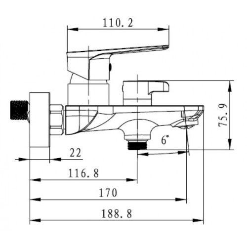 Смеситель для ванны с душем KAISER Atrio (60022)