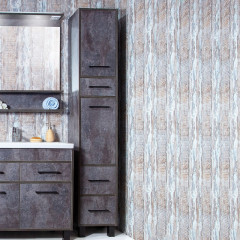 Шкаф пенал Бриклаер Чили 35 4627125415197 с бельевой корзиной Цемент