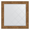 Зеркало настенное с гравировкой EVOFORM в багетной раме виньетка бронзовая, 85х85 см, BY 4314