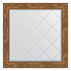 Зеркало настенное с гравировкой EVOFORM в багетной раме виньетка бронзовая, 85х85 см, BY 4314