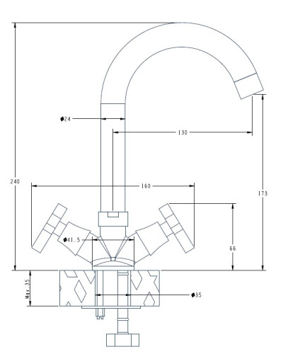 Смеситель для раковин ESKO ZURICH (ZH 26)