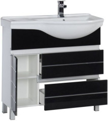 Тумба с раковиной Aquanet Доминика 90 R черный