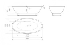 Ванна из искусственного камня Aquastone Кантри 188x94