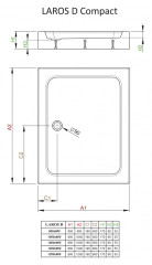 Акриловый поддон для душа Radaway Laros D Compact 80x90x17