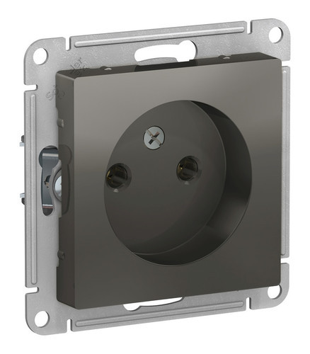 Розетка без заземления, 16А, механизм, СТАЛЬ Schneider Electric ATLASDESIGN ATN000941