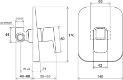 Смеситель встроенный без переключателя TD 062.00