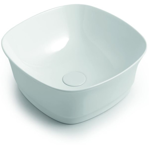 White Ceramic Idea, накладная квадратная раковина 42x42х18h см, цвет сливовый матовый