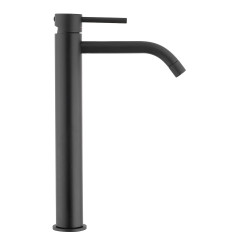 Смеситель для раковины - чаши Paffoni LIGHT высокий, черный матовый (LIG081NO)