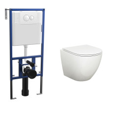 Комплект унитаза Bauedge BL0001 с инсталляцией Nova NV4501 и кнопкой Nova NV7310