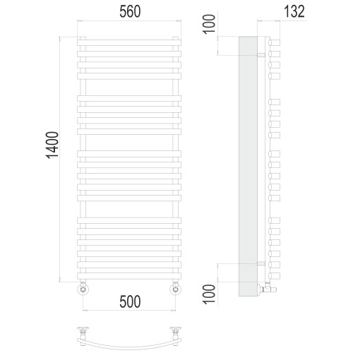 Полотенцесушитель TERMINUS Люкс Капри П19 500х1400 NEW