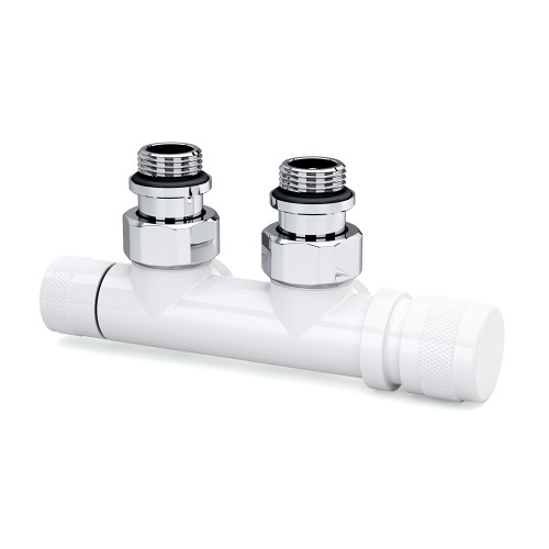 Узел нижнего подключения SR Rubinetterie угловой 1/2"х3/4"Е Белый (правый)