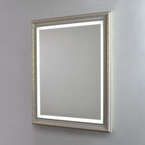 Зеркало AZARIO Марсель LED 630х780 золото, c подсветкой и диммером, сенсорный выключатель (ФР-00000968)