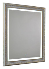 Зеркало AZARIO Марсель LED 630х780 золото, c подсветкой и диммером, сенсорный выключатель (ФР-00000968)