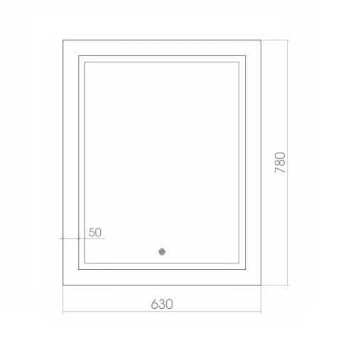 Зеркало AZARIO Марсель LED 630х780 золото, c подсветкой и диммером, сенсорный выключатель (ФР-00000968)
