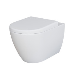 Унитаз Queen 113T20101R (570*360*400) БЕЛЫЙ МАТОВЫЙ подвесной БЕЗОБОДКОВЫЙ с толстой крышкой