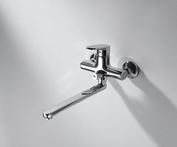 Смеситель для ванны Bravat Pure длинный излив, хром (F6105161C-01A)