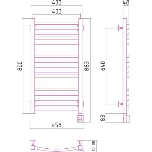 Электрический полотенцесушитель Сунержа Аркус 800x400