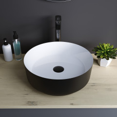 Раковина Grossman GR-4040BW (360*360*115) ЧЕРНАЯ БЕЛАЯ внутри