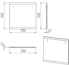 Зеркало СМАРТ-70 см графит