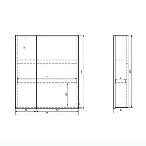 Зеркальный шкаф OWL 1975 Vind 60