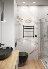 Полотенцесушитель Электрич.кабельный Ника STEP-2 60/50 RAL9005 черный матовый правый тэн