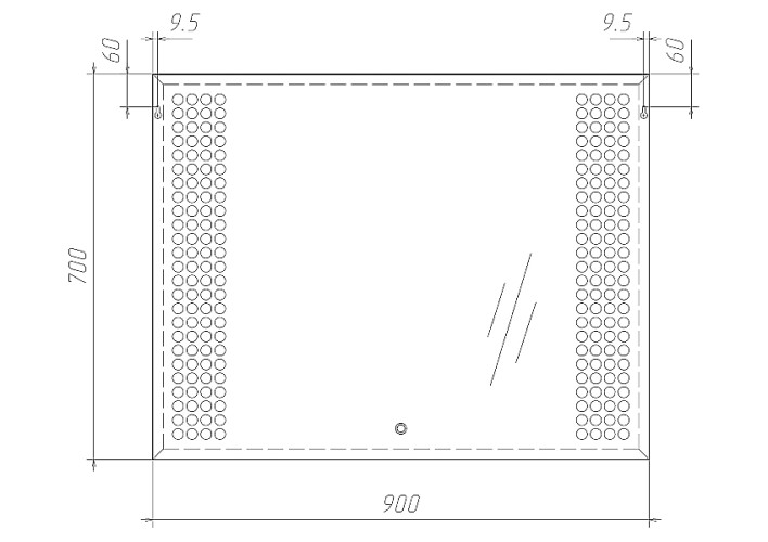 Зеркало Cosmo 90 alum с подсветкой Sansa