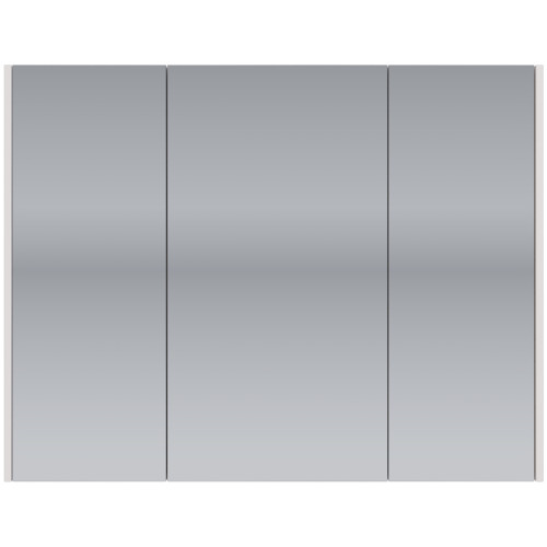 Шкаф зеркальный PRIME, 90 см, 3 дверцы, 6 стеклянных полок, белый