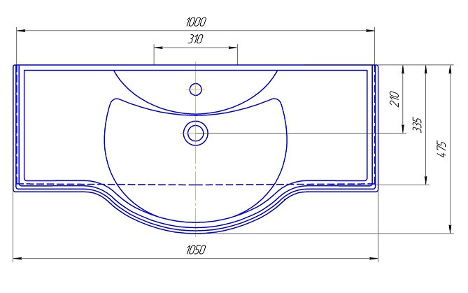 Тумба под умывальник "Классика 105" RICH Белое Дерево с 2  верхними ящиками Домино