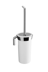 Gedy Karma, настенный керамический ёрш, цвет хром - белая керамика