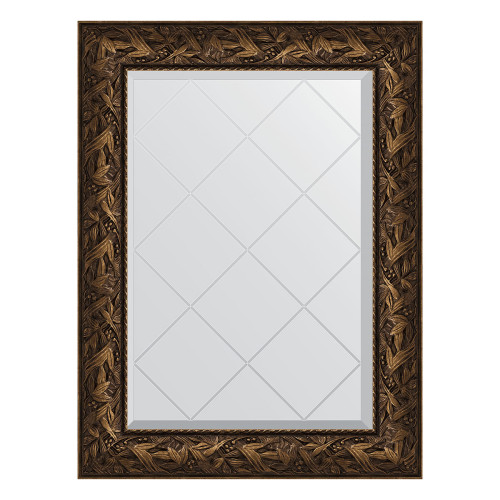Зеркало настенное с гравировкой EVOFORM в багетной раме Византия бронза, 69х91 см, BY 4115