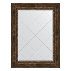 Зеркало настенное с гравировкой EVOFORM в багетной раме состаренное дерево с орнаментом, 82х110 см, BY 4215