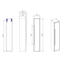 Пенал подвесной La Fenice Elba FNC-05-ELB-G-30, серо-зеленый