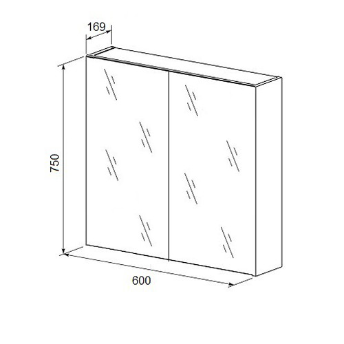 Шкаф зеркальный Бриклаер Хелена 60 Белый