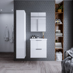 Шкаф зеркальный Бриклаер Хелена 60 Белый